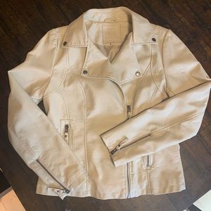 White Faux Leather Jacket